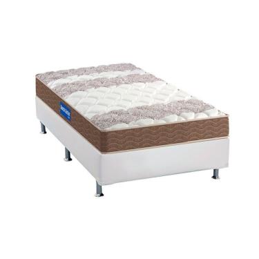 Imagem de Cama Box Solteiro: Colchão Espuma D33 Probel Guarda Costas + Base Crc Courano White(88x188)