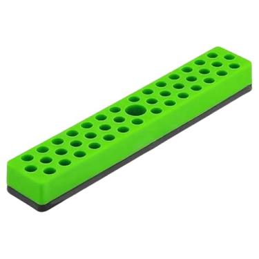 Imagem de Ｂｅｓｇａ Suporte para bits hexagonais de 1/4" (7 x 1,2 polegadas) para furadeiras e fresadoras. Acessório robusto e versátil com base de 43 ranhuras, Verde