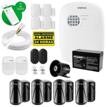 Imagem de Kit Alarme Intelbras C/ Sensores De Barreira, Infra E Magnét
