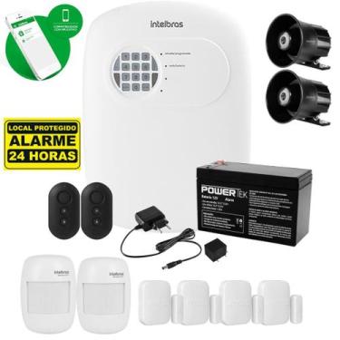 Imagem de Kit Alarme C/ Sensores S/ Fio 4 Xas + 2 Ivp 2000 E 2 Sirenes - INTELBR