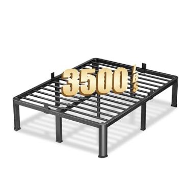 Imagem de VIPSHOW Estrutura de cama de 30,5 cm para serviço pesado de 1,587 kg com pernas de canto arredondado e design antirangido – Plataforma de metal de montagem rápida, sem necessidade de mola box
