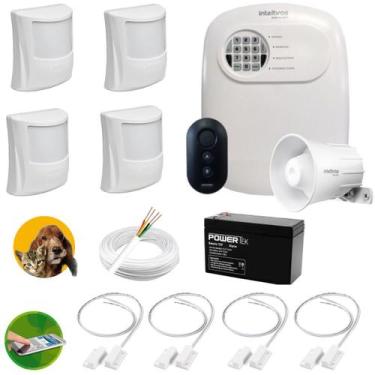 Imagem de Kit Alarme Intelbras 4 Sensor Presença Pet Cf 4 Magnético Cf