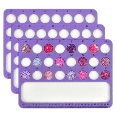 Imagem de BENECREAT 3 peças de tapete retangular de feltro, 21,3 x 29 x 0,8 cm, placa de design de contas de feltro, com escala alfabética de centímetro, almofadas de contas para artesanato de arte joias