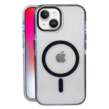 Imagem de Capa para iPhone 14, compatível com MagSafe, capa fosca macia e fina, à prova de choque, antiimpressões digitais, antiamarelamento, antiarranhões, capa de telefone magnética para Apple, série