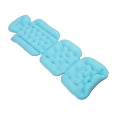 Imagem de Semme Travesseiro de Banheira de Spa para Adultos Travesseiro de Banho de Corpo Inteiro Design Ergonômico Base Antiderrapante Malha Sanduíche de Secagem Rápida de 122 Cm Com Design (BLUE)