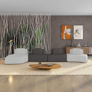 Imagem de Sofá 4 Lugares Orgânico Com Chaise E 3 Módulos Berlim Bouclê Cz K01 - 