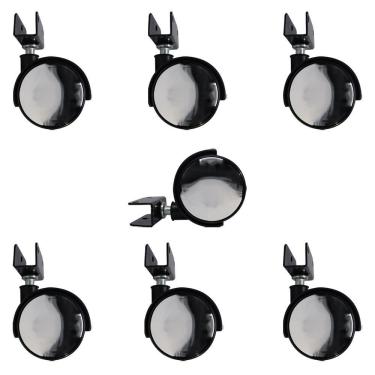 Imagem de Kit 7 Rodízios Para Móveis Com Chapa U Sem Trava