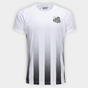Imagem de Camiseta Santos Masculina - Surf Center, Branco, Preto, M