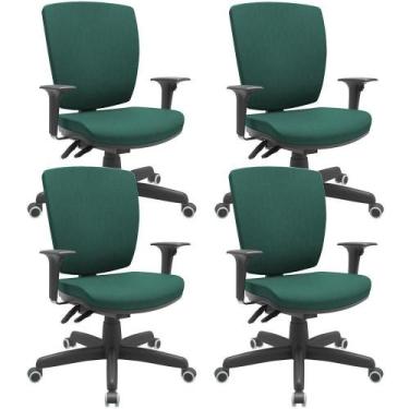 Imagem de Kit 04 Cadeiras De Escritório Diretor Office Giratória Preto Alta Flex