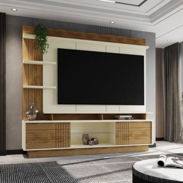 Imagem de Estante Painel Home Para Tv 65" Vinhedos Off White/amêndoa- Mabe Magazine
