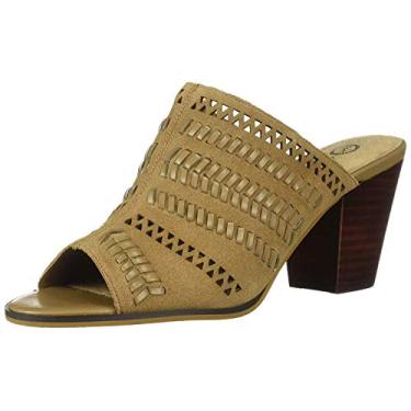 Imagem de Bella Vita Sandália feminina Koraline Slide on Block Heel Mule, Couro de camurça deserto, 11 X-Wide