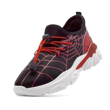 Imagem de xinran & shengli Tênis de corrida infantil para meninos e meninas, sem cadarço, atlético, leve, academia, caminhada, escola, calçados esportivos para crianças pequenas e grandes, Preto, 20
