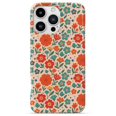 Imagem de GEQCDBN Capa para iPhone 16 Pro, linda capa protetora de TPU (poliuretano termoplástico) à prova de choque e estética com flores esmagadas na moda para mulheres e meninas de 6,3 polegadas