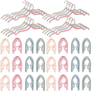 Imagem de Cabides dobráveis para viagem, plástico leve para facilitar a embalagem, conjunto de 40 peças