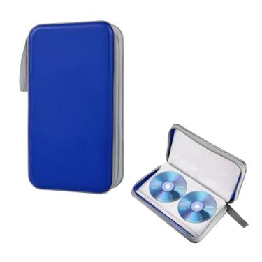 Imagem de ZNDAW Capa de DVD para carro, organizador de CD com capacidade para 96 unidades, suporte de armazenamento de DVD de plástico rígido, organizador de carteira de armazenamento de disco de CD para