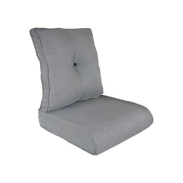 Imagem de Almofadas de cadeira de encosto alto para móveis de pátio, conjunto de almofadas de sofá de substituição de 56 x 60 x 12 cm para cadeiras de balanço de vime, sofá secional, almofada de cadeira de