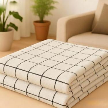 Imagem de Manta para Sofá 3,00 X1,80m / 2,40 X 1,80m / 2,10 X 1,20m Manta Sofa Gigante, Elegante e Atraente(XADREZ-CRUA-2,40x1,80)