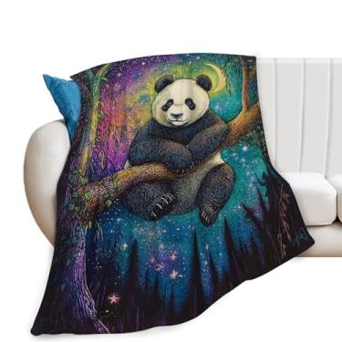 Imagem de Cobertor de panda, cobertor de animal fofo, presentes de panda, cobertores coloridos, pelúcia de flanela de lã Pandas Stuff para mulheres, homens, meninos, meninas, adultos, roupa de cama macia para