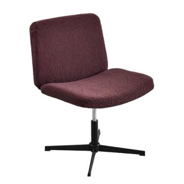 Imagem de NILUOH Capa para cadeira, ajuste macio, cruzada, elástica, sem braços, para escritório, dormitório, capa de assento largo