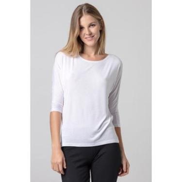 Imagem de Blusa Morcego Ampla Manga 3/4 Branca - M - Veste do 40 ao 44-Feminino