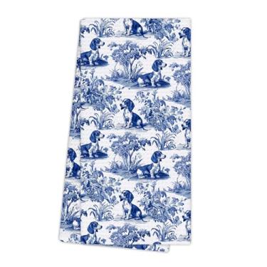 Imagem de EGBTL Chinoiserie Toalhas de cozinha Dachshund, Dachshund Doxie, presentes para mulheres, toalhas de mão para decoração de banheiro, presentes de cachorro Wiener, panos de prato para cozinha 40,6 x 61