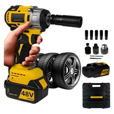 Imagem de Parafusadeira e Furadeira de Impacto Sem FIo 2 Baterias 48v Bivolt e Kit completo com 46 acessórios- Potente, Durável e Versátil para Profissionais, Ideal para Trabalhos Pesados e Consertos em Casa