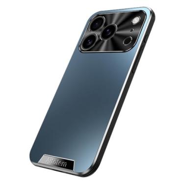 Imagem de HAOMRIYL Capa para iPhone 17 Pro Max/17 Pro/Air/17, capa de proteção de câmera de metal fina rígida PC fosco antiarranhões, azul, 17 Pro Max
