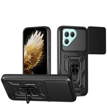 Imagem de Kukoufey Capa compatível com Tecno Pova 7 Pro 5G, com capa de lente de câmera deslizante compatível com Tecno Pova 7 Pro 5G LJ8 capa protetora preta