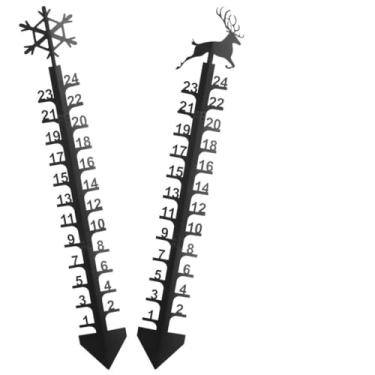Imagem de Medidores de medição de queda de neve de 61 cm, 2 réguas de metal para decoração de quintal, pátio e jardim