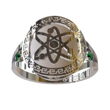 Imagem de Anel De Formatura De Física Em Prata 950k - Vieira Cruz Jóias