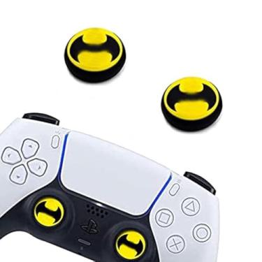 Imagem de 2 peças de capa analógica para polegar com cabo de polegar Dualsense sem fio, controle remoto de jogo, capa de proteção de silicone antiderrapante para PS5/PS4/Xbox one/360/Nintendo Switch Pro (Bat-Man)