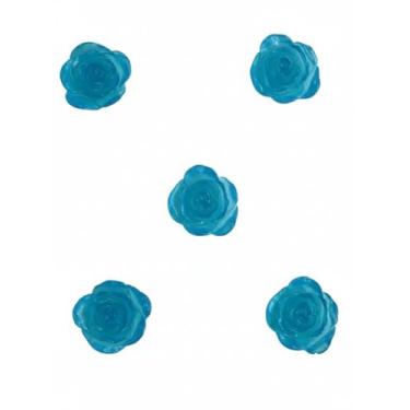 Imagem de Kit com 100 Sabonetes Rosa Encantada Decorativos em Glicerina Perfumados Essência Mamãe Bebê para Lembrancinhas de Aniversário, Batizado, Chá e Eventos (100, Azul Translúcido)