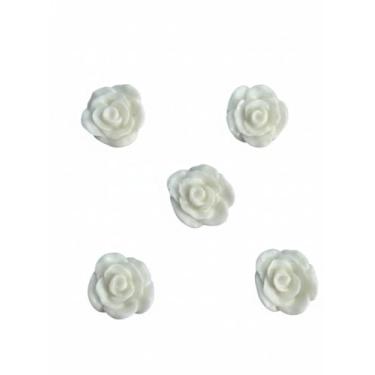 Imagem de Kit com 100 Sabonetes Rosa Encantada Decorativos em Glicerina Perfumados Essência Mamãe Bebê para Lembrancinhas de Aniversário, Batizado, Chá e Eventos (100, Branco)