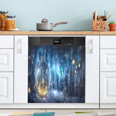 Imagem de ATTX Capa magnética para lava-louças para árvore de Natal, 58,4 cm C x 66 cm A, decoração da capa da máquina de lavar louça, decalques de armário doméstico e eletrodomésticos adesivos #148