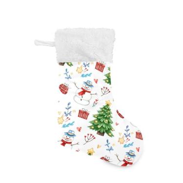 Imagem de GakkiGii Pacote com 2 meias de Natal de boneco de neve fofas, decoração grande para pendurar na parede da árvore da lareira, 45 x 31 cm