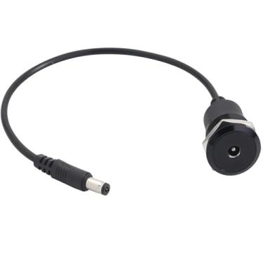 Imagem de PENGLIN Cabo de extensão de alimentação CC de 5,5 mm x 2,1 mm, conector de montagem em painel de alimentação CC fêmea para macho para câmera de segurança, faixa de LED, vigilância IP CCTV (comprimento