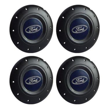 Imagem de Jogo Calota Central Roda de Ferro Ford Emblema Azul Modelo - DCAPS