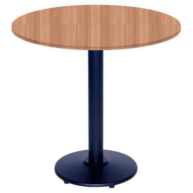 Imagem de Mesa Zeta Ferro Preto 75 Cm (alt) Disco Redondo Tampo Mdp Redondo 70 Cm Larg X 2,5 Cm (alt) Noce Nat