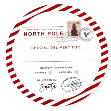 Imagem de 500 peças de adesivos de presente de Natal do Pólo Norte do Papai Noel, adesivos autoadesivos de presente de Natal de 5 cm etiquetas redondas de papel de embrulho para festas de Natal, cartões de