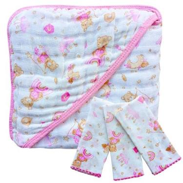 Imagem de Kit Bebê Completo Toalha de Banho Soft com Capuz 3 Paninhos de Boca 10