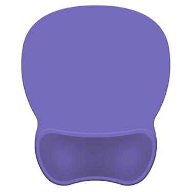 Imagem de Mouse pad com suporte, mouse pad ergonômico com descanso de pulso em gel, confortável com superfície de suporte de pulso macia e base de poliuretano antiderrapante para escritório em casa e estudo (02