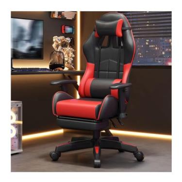 Imagem de HGTRH Cadeira ergonômica para computador, cadeira de jogos com apoio para os pés 90°-145°, encosto reclinável, apoios de braços ajustáveis 3D, suporte espesso, chassi para casa e escritório, preto e