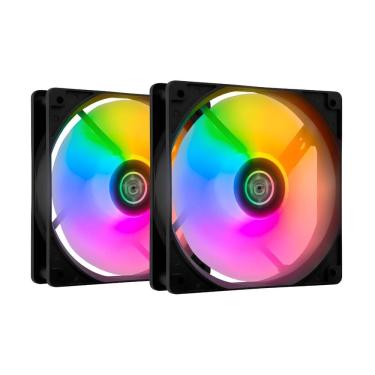 Imagem de Kit 2 Fans TGT Striker Rainbow 120mm - TGT-STK2-BLRBW