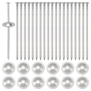 Imagem de SUPERFINDINGS 20 peças de estacas de tapete para trailers ao ar livre de aço inoxidável Spira tapetes de pátio estacas suporte de tapete externo tapete de pátio estaca para fixar tapetes, tendas