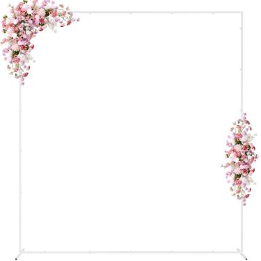 Imagem de Wokceer Suporte Para Cenário De Arco Casamento Quadrado 7,2 X 6,6 Pés Branco Fundo Estrutura Balão Metal Festa Aniversário Jardim Pérgula Decoração Evento