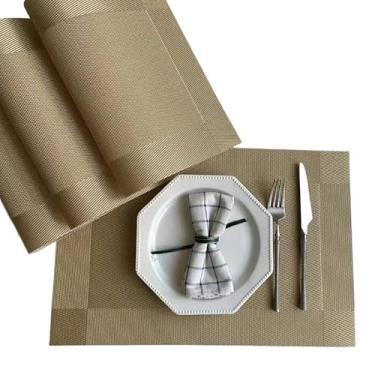 Imagem de Conjunto De Jogos Americanos Para Mesa De Jantar - Jogos Americanos De Tecido(KIT 4 Dourado)