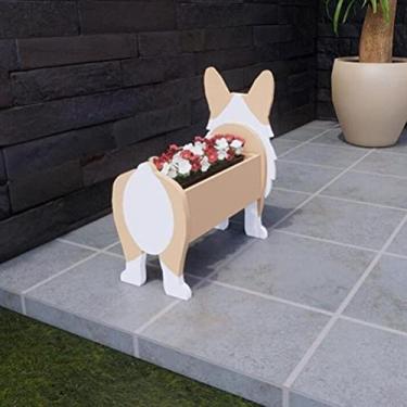 Imagem de TOPINCN Vaso de Flores Em Formato de Cachorro, Vaso Suculento de Corgi Pintado à Mão para Decoração de Jardim Interno e Externo, 18 Cm de Altura, Perfeito para Amantes de Cães