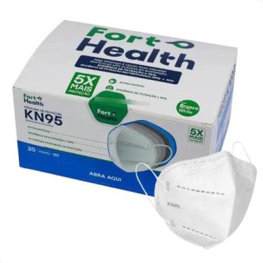Imagem de Mascara Descartavel KN95 Branco Clipe Nasal maior Segurança - Fort Hea