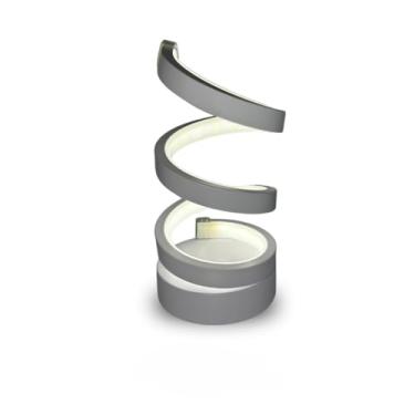 Imagem de Abajur Moderno Quarto Luminária Noturna 3 Cores Em 1 Espiral Ajustável Luz Noturna para Cabeceira Carregamento USB(Branco)