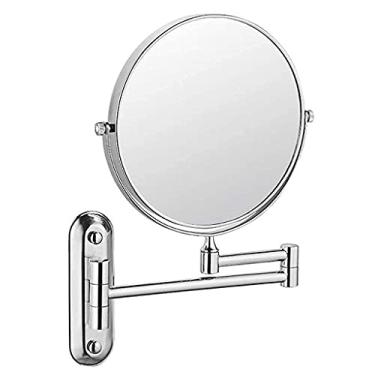 Imagem de LMJYU Espelho de maquiagem espelho de maquiagem espelho de montagem na parede do banheiro, espelho de vaidade espelho telescópico giratório dobrável espelho telescópico de ampliação dupla face espelho